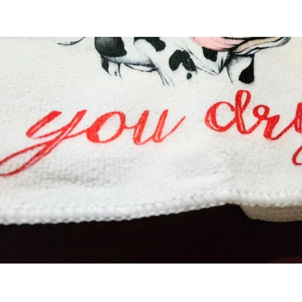 Farmhouse Kitchen Towels Set Cow Decor Country Cottage Decoration Dish Cloths